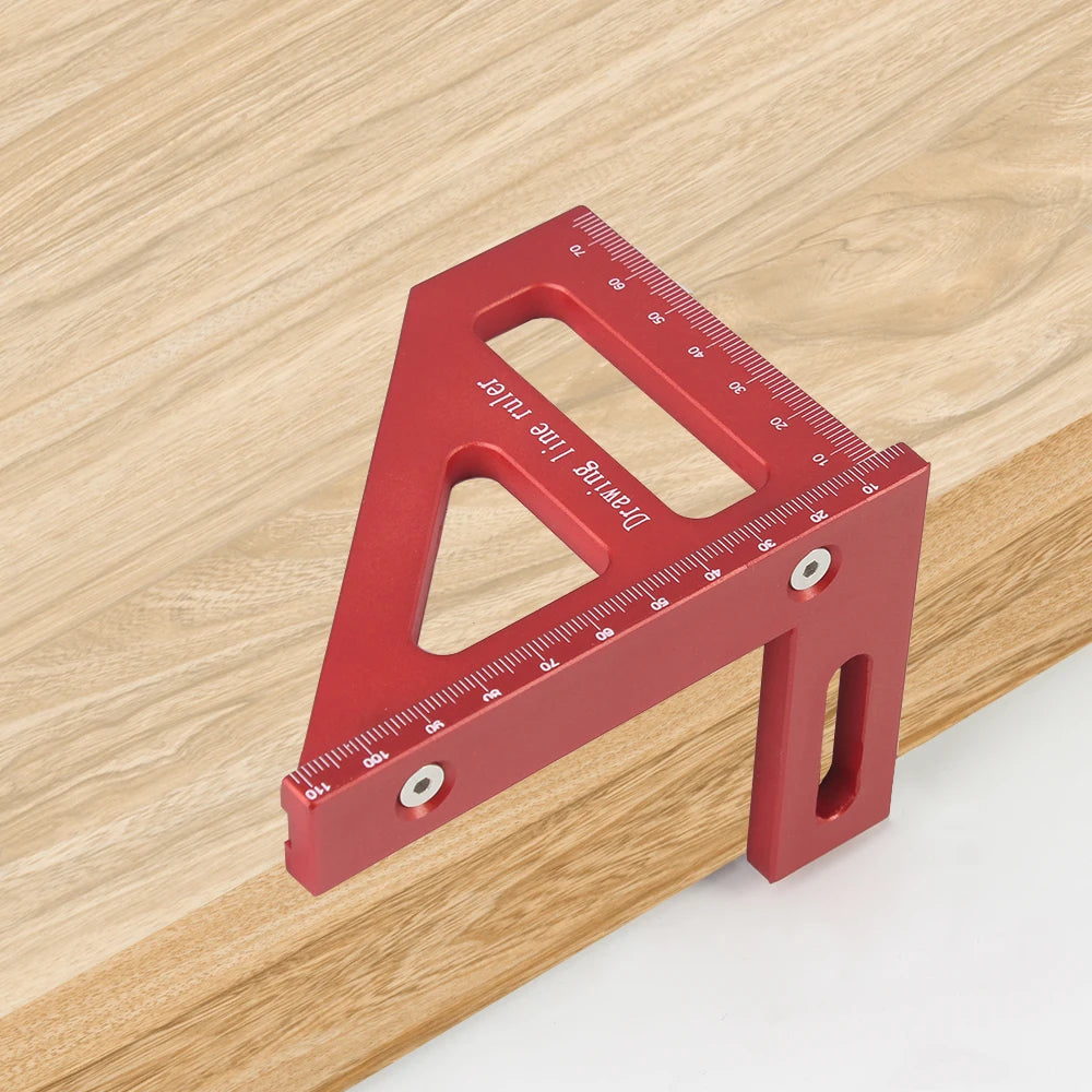 3D Multi-Angle Measuring Ruler – 45°/90° Plastic Square Layout Tool for Carpentry & DIY