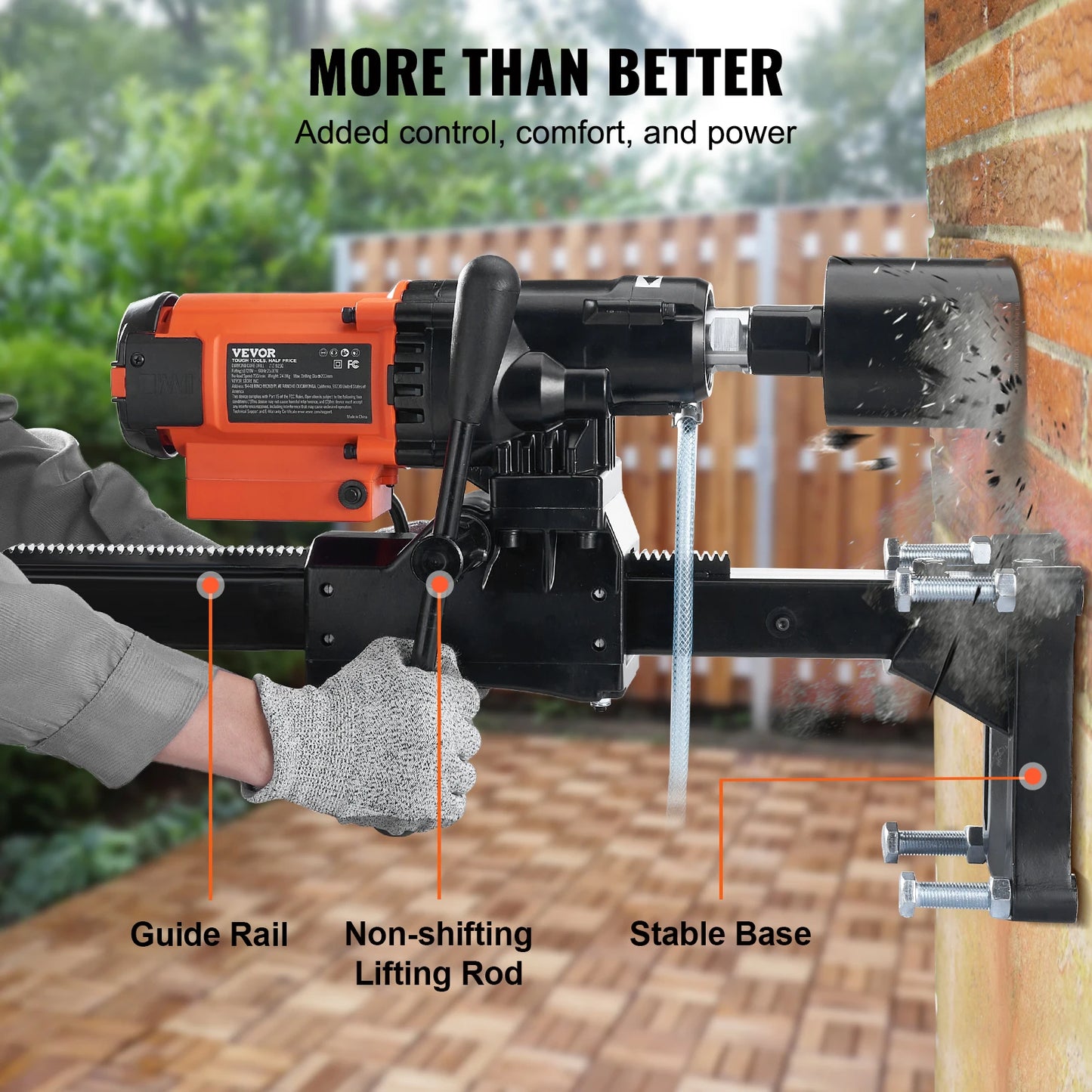 3200W Diamond Core Drill Machine with Stand | Wet & Dry Concrete Core Drill Rig for Plumbing, HVAC & Construction