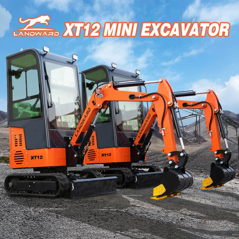 1.2 Ton Hydraulic Mini Excavator – 1200kg Crawler Digger, Koop192 Engine, Orchard & Farm Trencher, CE/EPA Certified