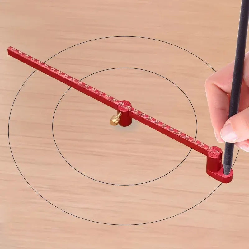 300mm Adjustable Aluminum Compass Circle Ruler – Fixed-Point Marking Gauge for Woodworking & DIY Projects