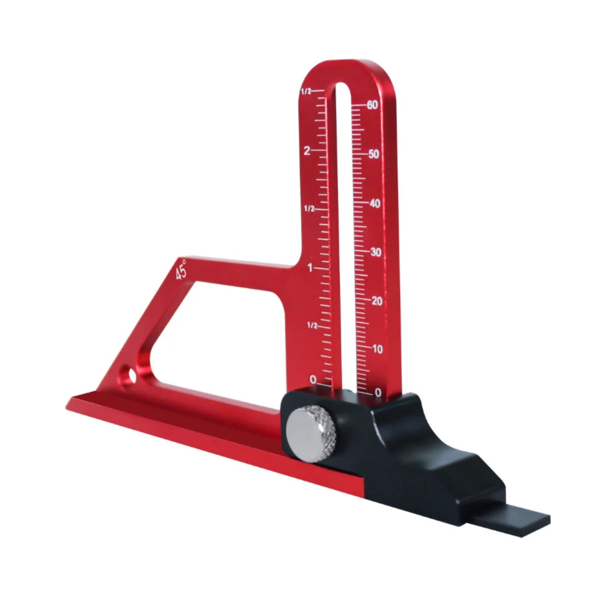 Adjustable Aluminum Depth Gauge 0ā60mm ā Metric & Inch Scale for Table Saw Blade & Router Bit Height Setup