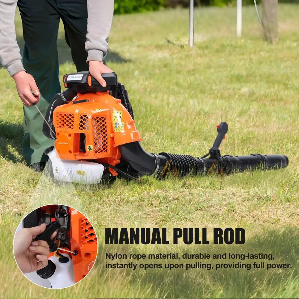 80CC Backpack Gas Leaf Blower, 900 CFM Gas Powered Snow Blowers Powerful Clearing Tools for Lawn Care Yard Dust Debris