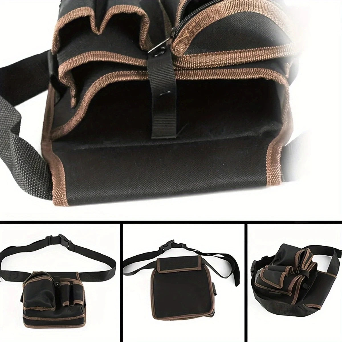 Heavy-Duty Electrician Tool Waist Bag – Multi-Purpose Nylon Maintenance Belt Pouch for Hardware & Repair