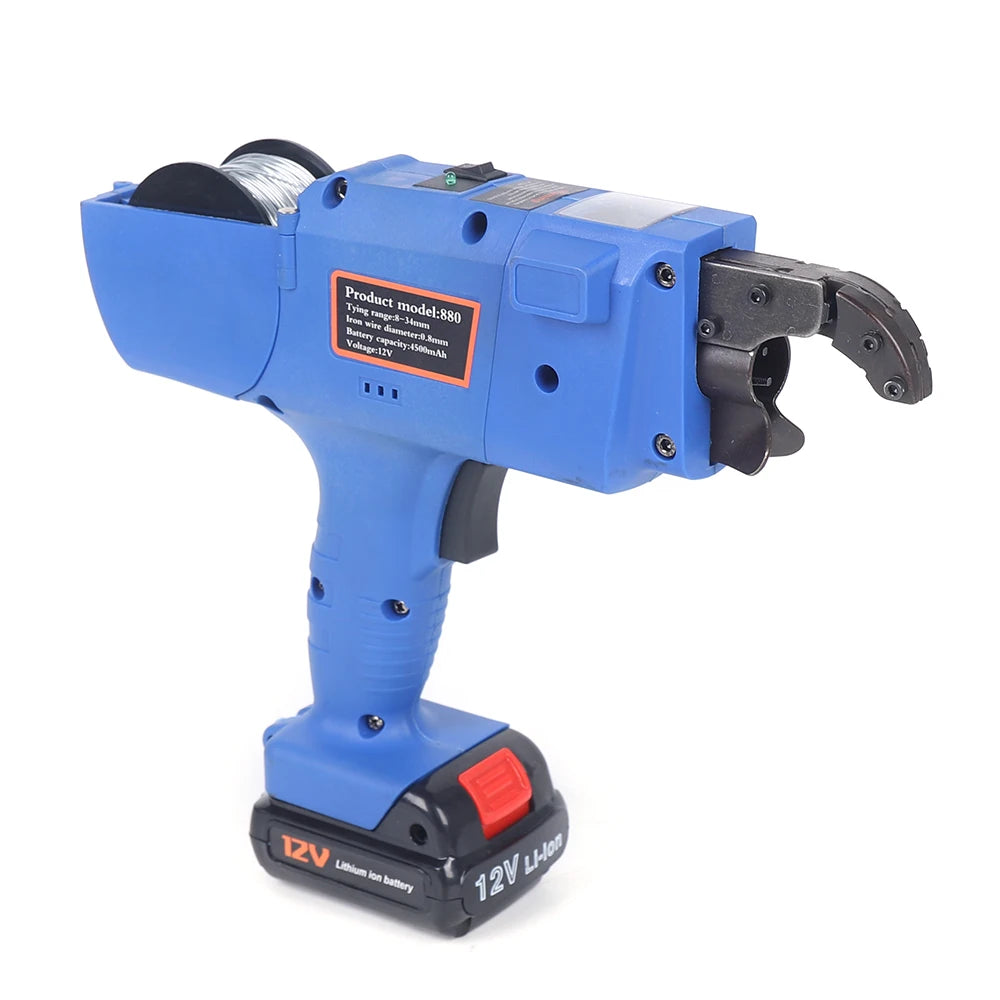 Electric Rebar Tier Gun 8–34mm with Pliers & 2 Batteries – Fast Tying Tool