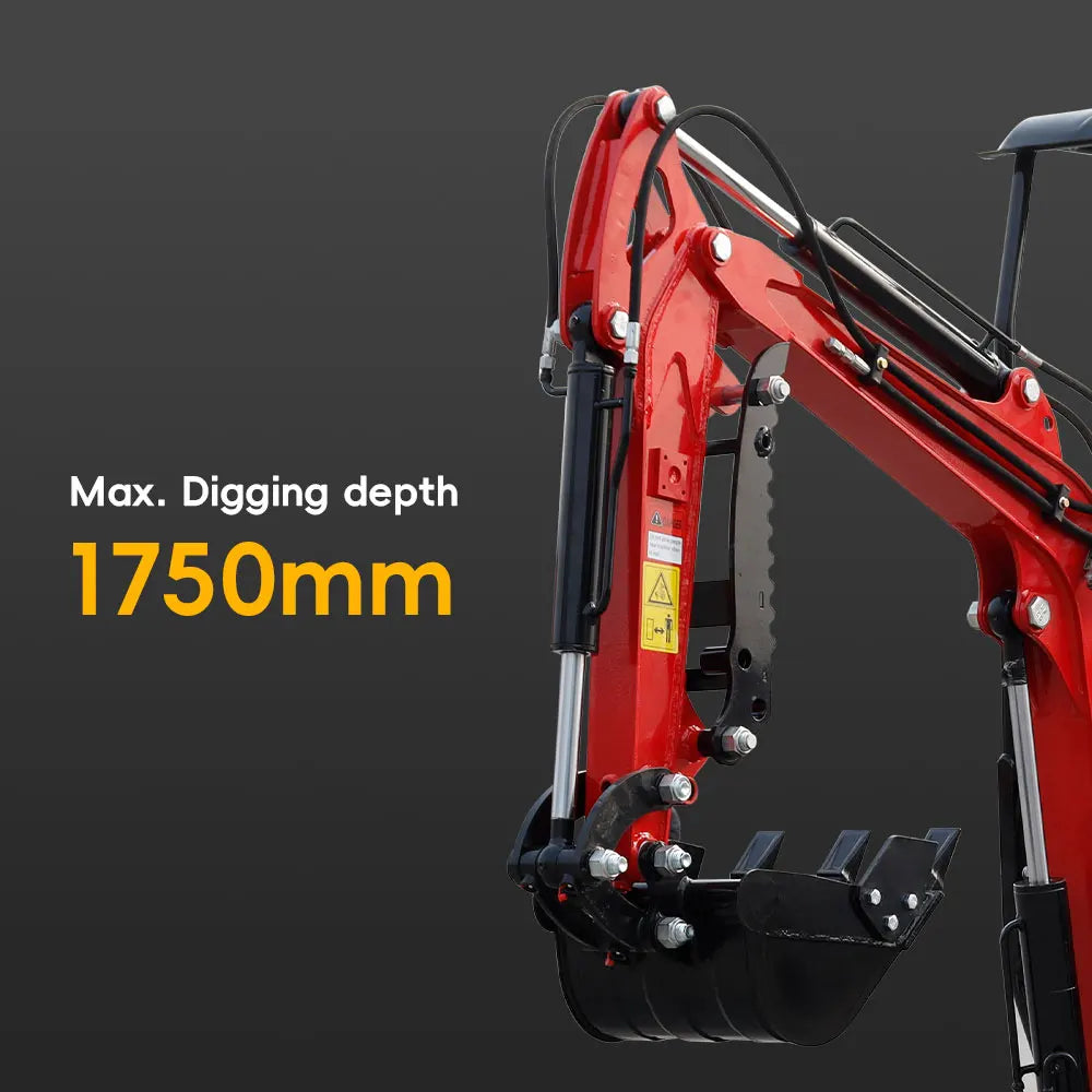 MS10H 1 Ton Mini Excavator with 8 Attachments | Crawler Digger – USA Stock