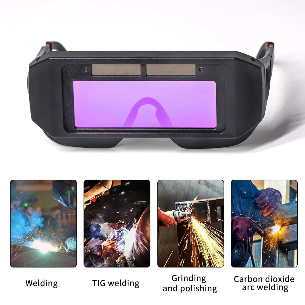 Solar Powered Auto-Darkening Welding Goggles β Shade 3/11, MIG TIG MMA Plasma Welding Glasses with Adjustable Headband