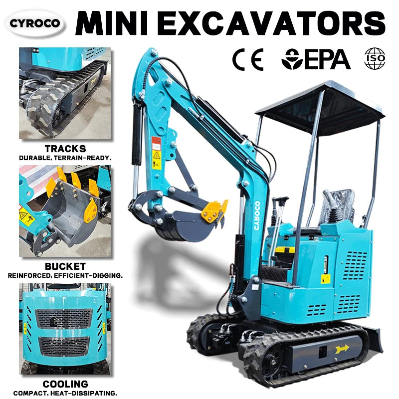 Mini Excavator 1 Ton 1.2 Ton Kubota Engine 1.5 Ton 1.8 Ton Crawler Excavator EURO 5 EPA Engine Excavator