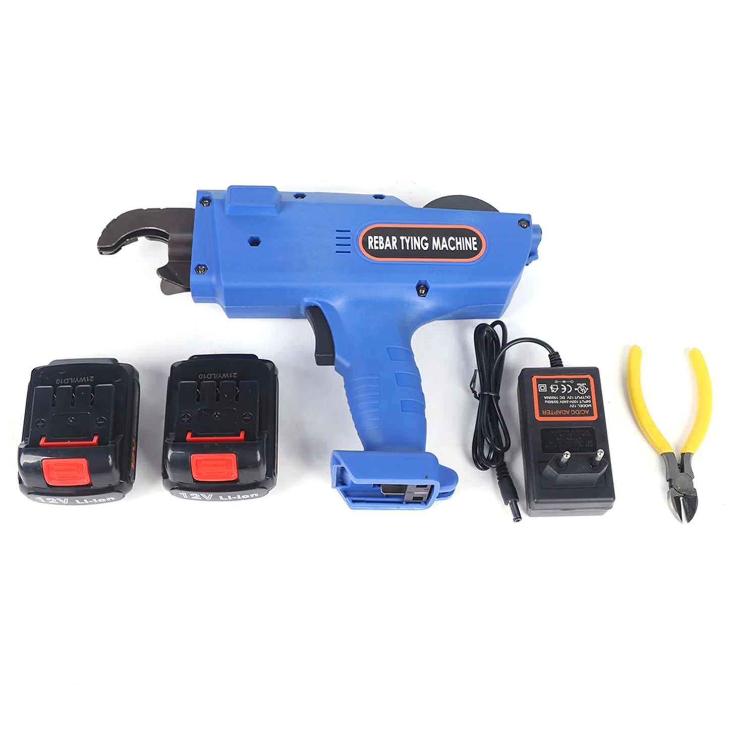 Electric Rebar Tier Gun 8–34mm with Pliers & 2 Batteries – Fast Tying Tool