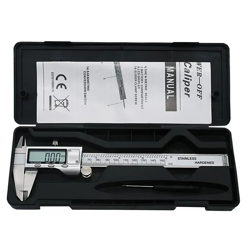 TON09 Digital Vernier Caliper 150mm ā 6" Stainless Steel Electronic Micrometer Measuring Tool | 0.01mm Precision