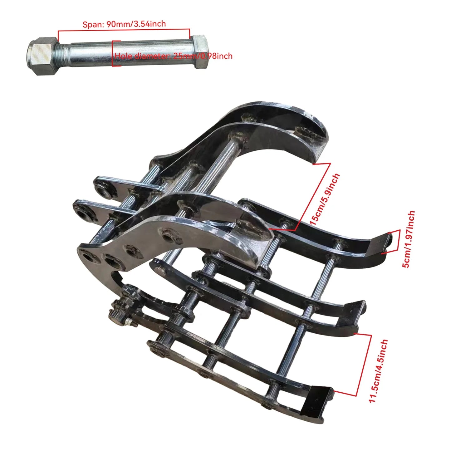 Grabber Grapple Attachment for 1 ton -1.5tons Mini Excavator Small Digger USA Stock Shipping