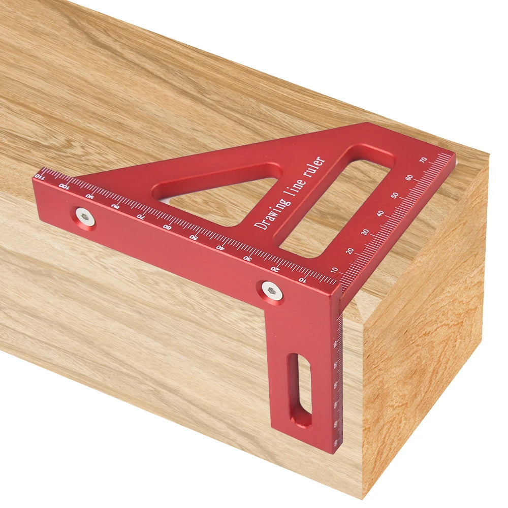 3D Multi-Angle Measuring Ruler – 45°/90° Plastic Square Layout Tool for Carpentry & DIY