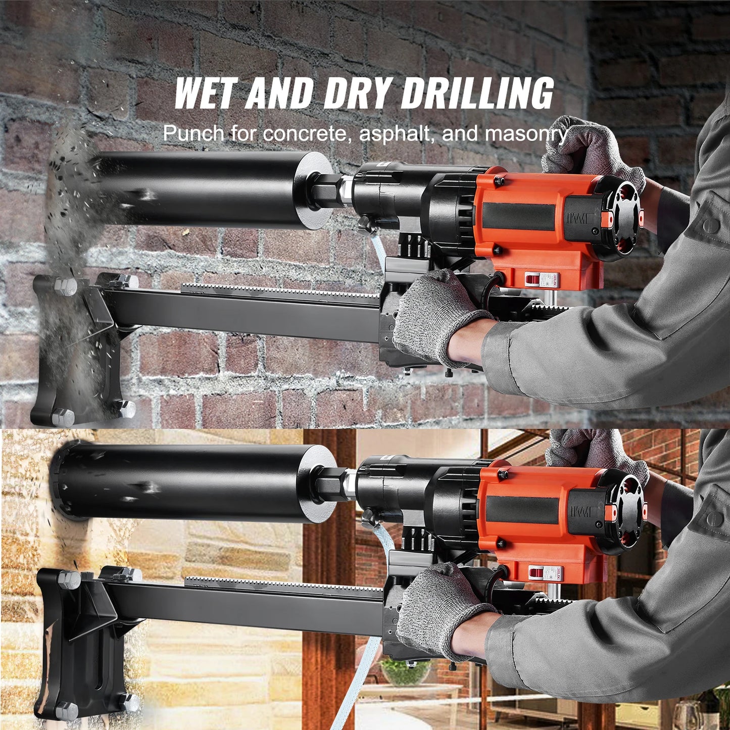 3200W Diamond Core Drill Machine with Stand | Wet & Dry Concrete Core Drill Rig for Plumbing, HVAC & Construction
