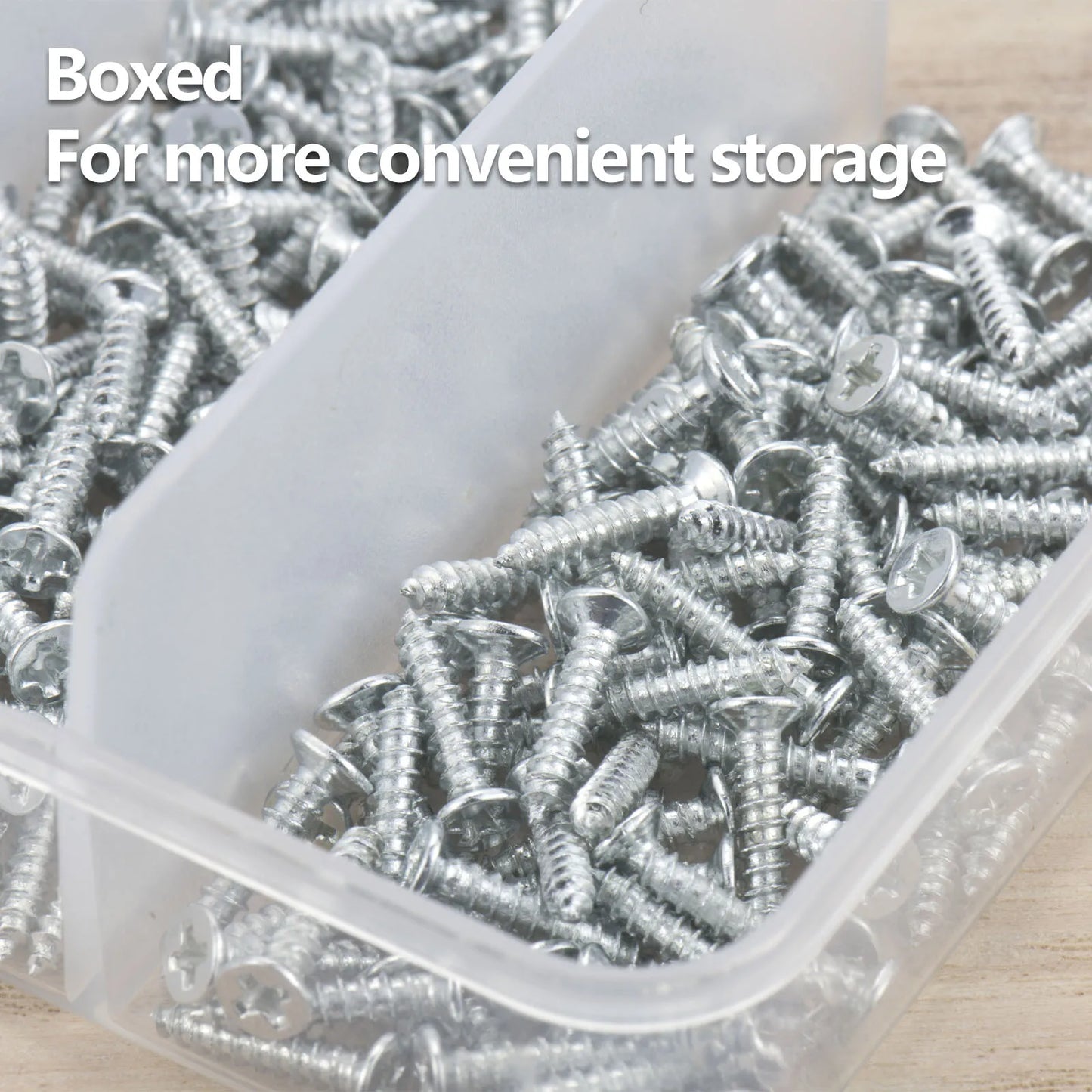 500pcs M2 Self-Tapping Screws Kit – Flat Head Phillips Drive, 5 Sizes, Alloy Steel for Wood & DIY Projects