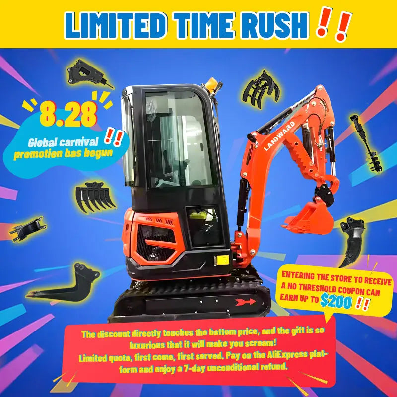 1.5–1.8 Ton Hydraulic Mini Excavator – EPA/EURO 5 Certified Crawler Digger, Small Excavator Machine for Farms & Construction