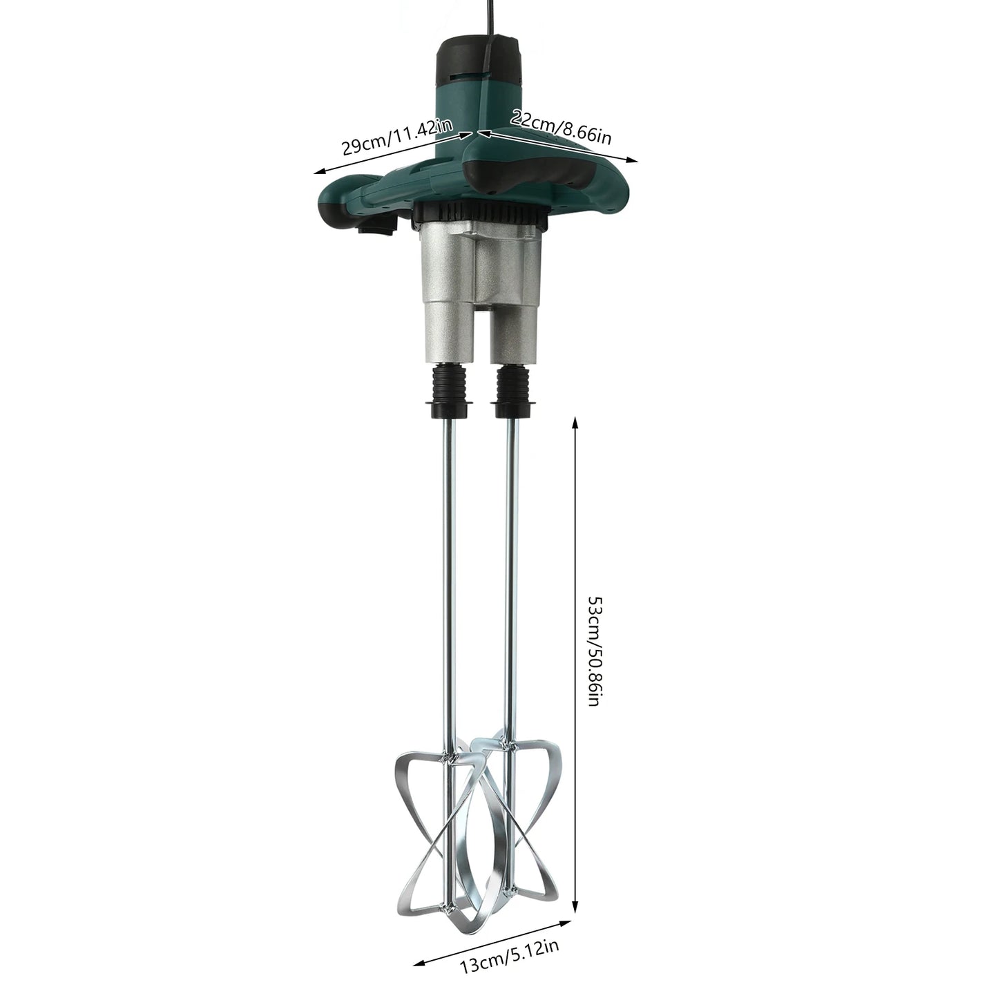 2800W Handheld Paint & Mortar Mixer – 2-Gear Corded Electric Concrete Stirrer with 6-Speed Control (Red/Green, 110V/220V)