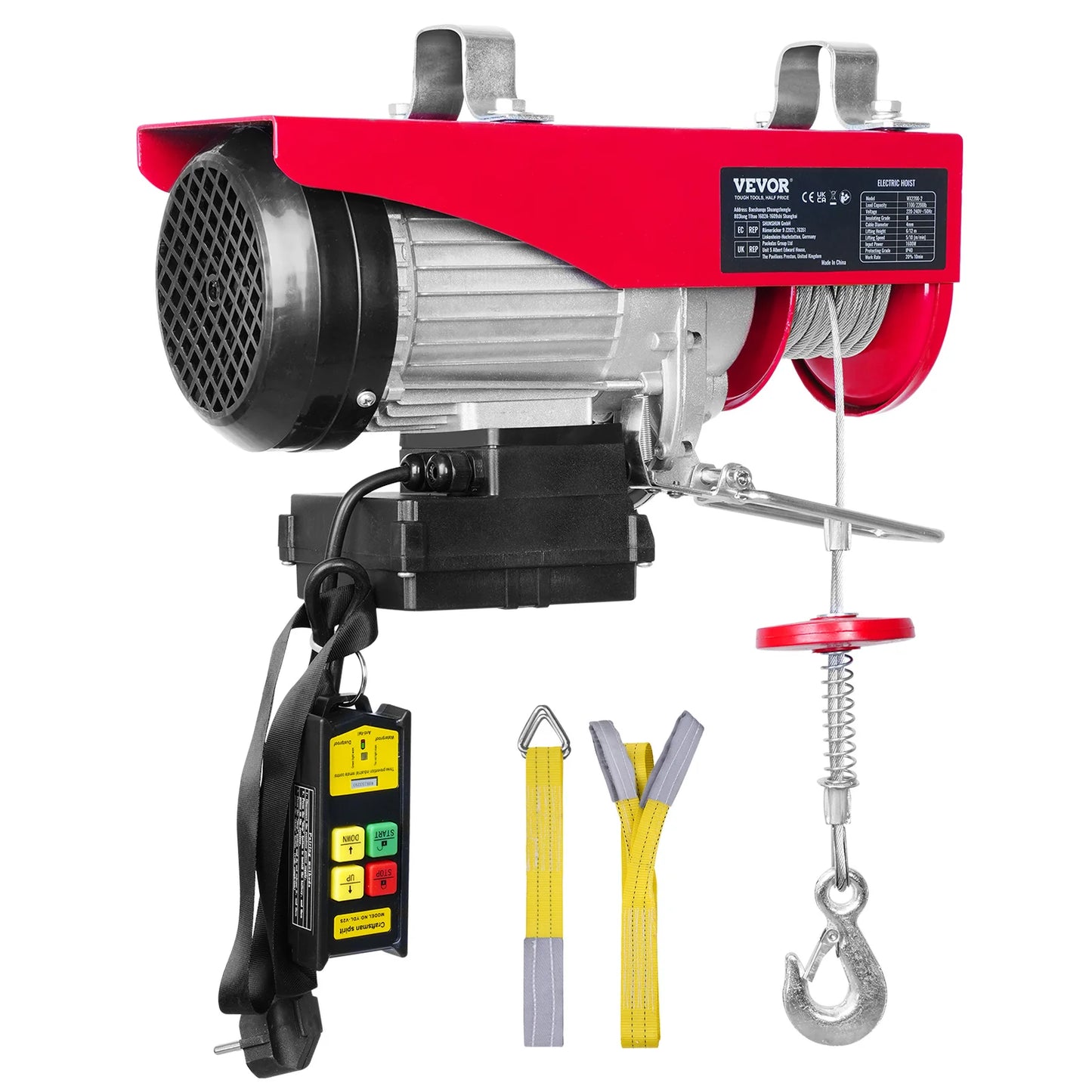 400–1000kg Electric Hoist Winch with Wired/Wireless Remote – 880–2200 lbs Lift Capacity for Garage, Boat, Car, Workshop
