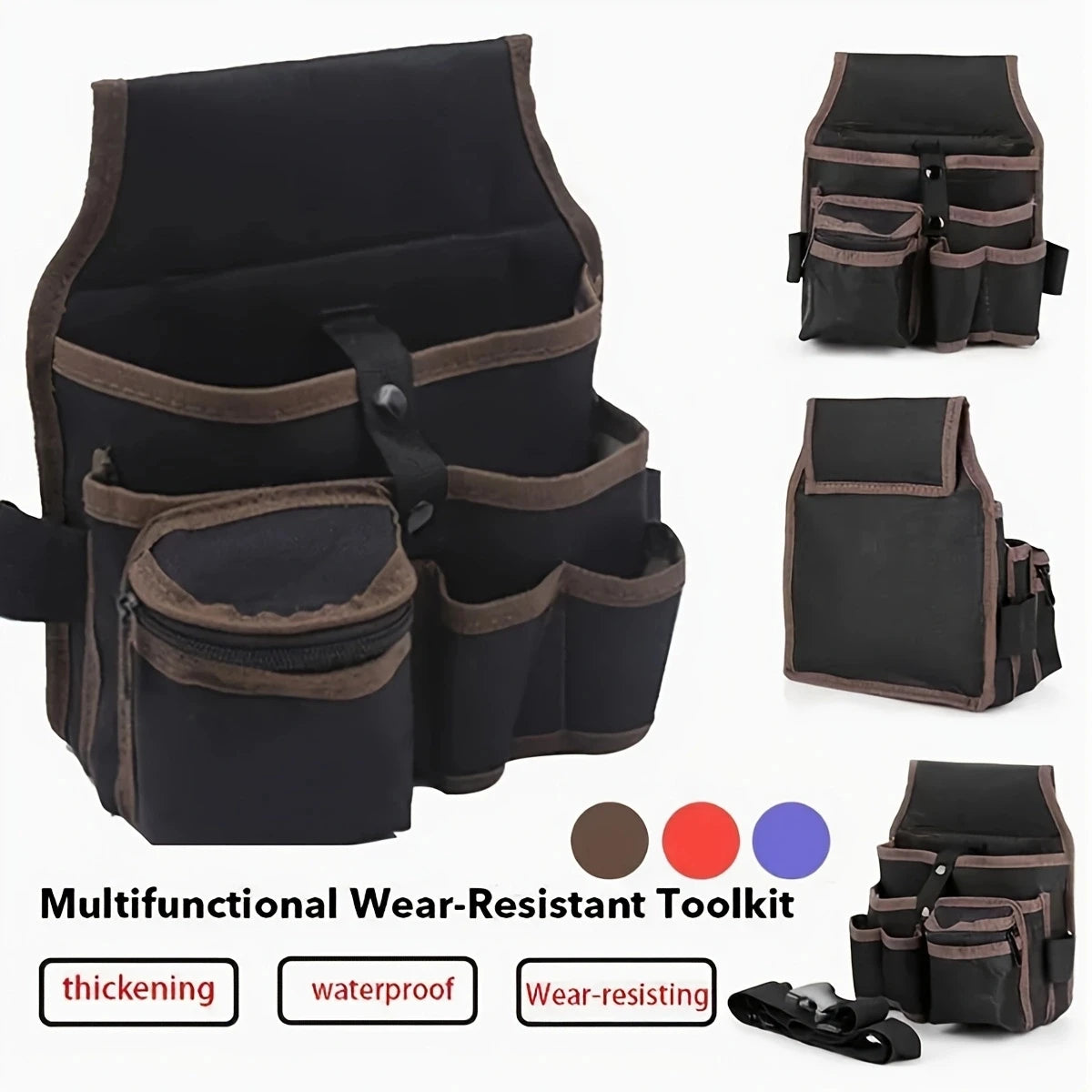 Heavy-Duty Electrician Tool Waist Bag – Multi-Purpose Nylon Maintenance Belt Pouch for Hardware & Repair