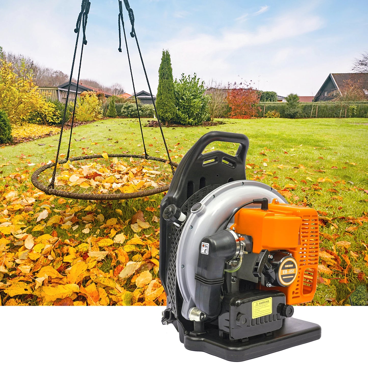 2700W Backpack Leaf Blower 63CC 2 Stroke Gas Powered Leaf Blowers W/ 1.8L Fuel Tank, Air Cooling Gasoline Grass Blower for Yard