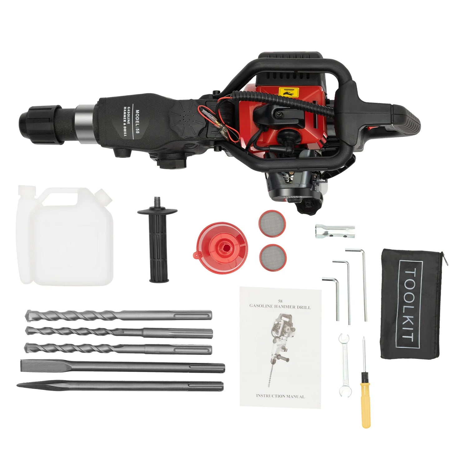 1000W Gasoline Jack Hammer – 2-Stroke Concrete Demolition & Drilling Tool (33CC)