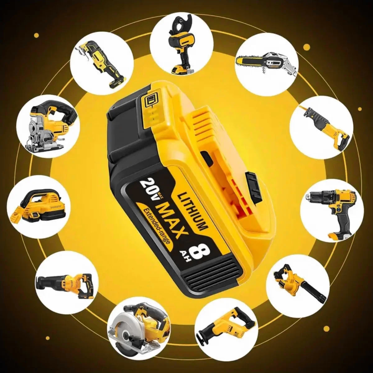 Battery for Dewalt Cordless Replacement Tools 20V 8.0Ah