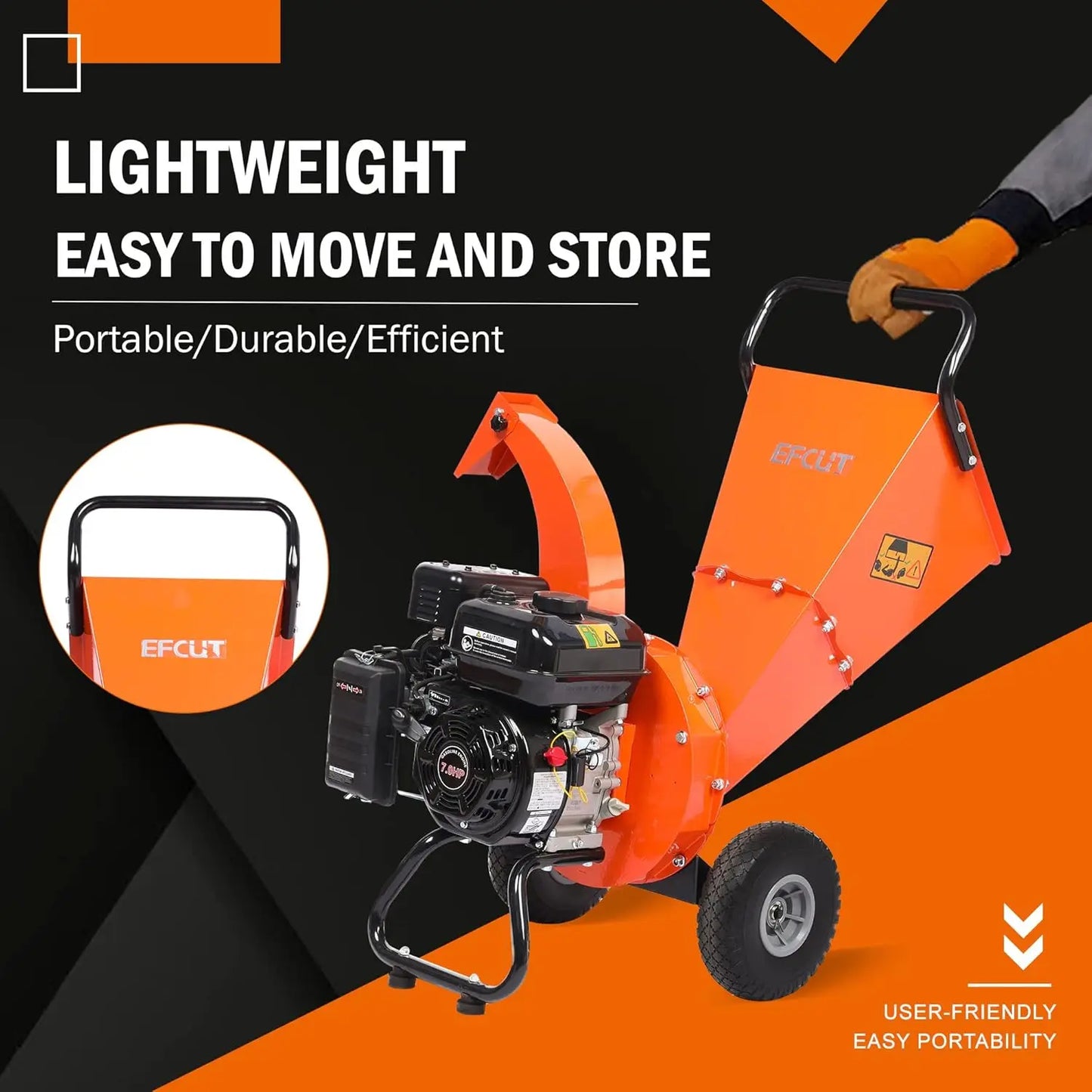 2025-hotC30 LITE Wood Chipper Shredder Mulcher Heavy Duty 7 HP 212cc Gas Powered 3 Inch Max