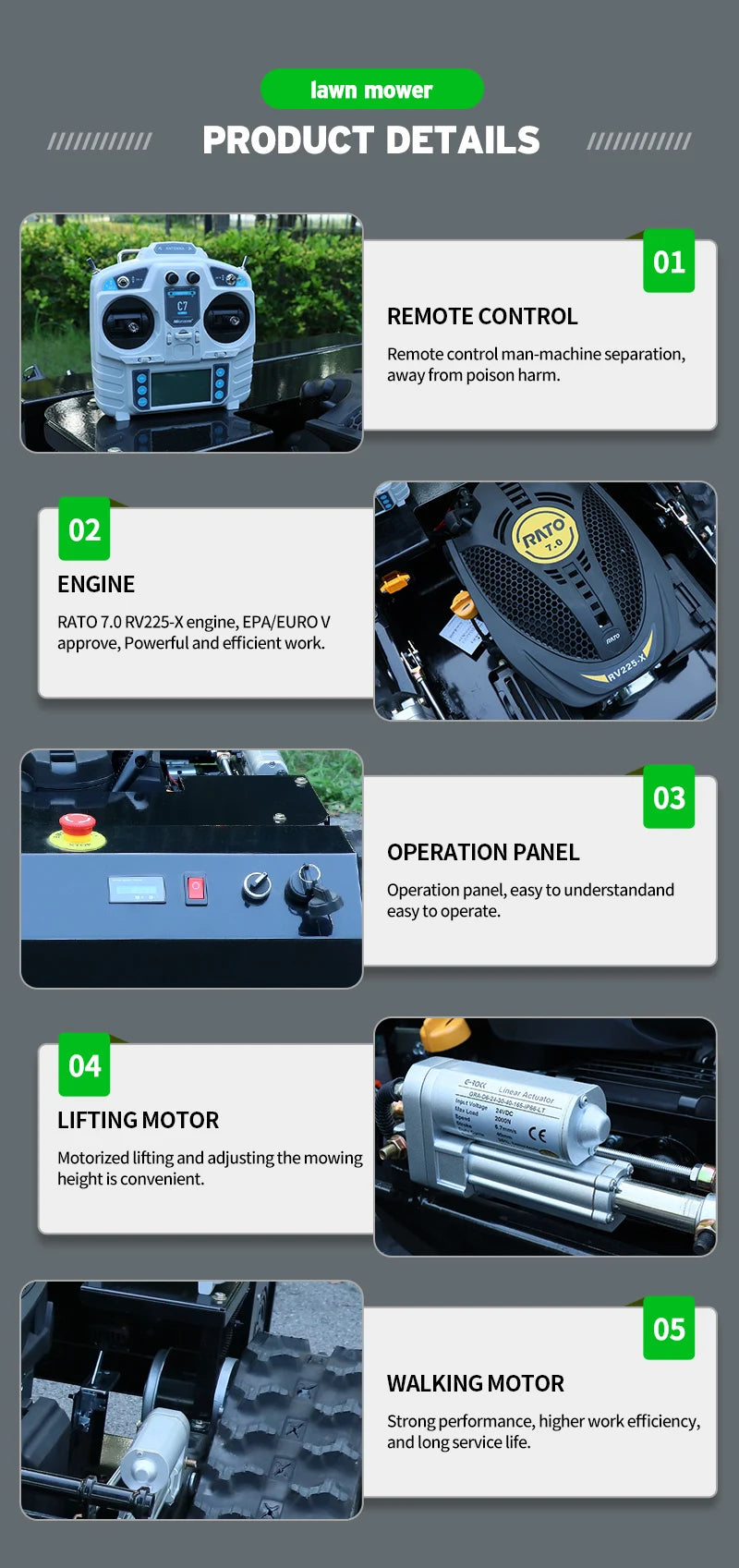Intelligent Efficient Remote Control Lawn Mower