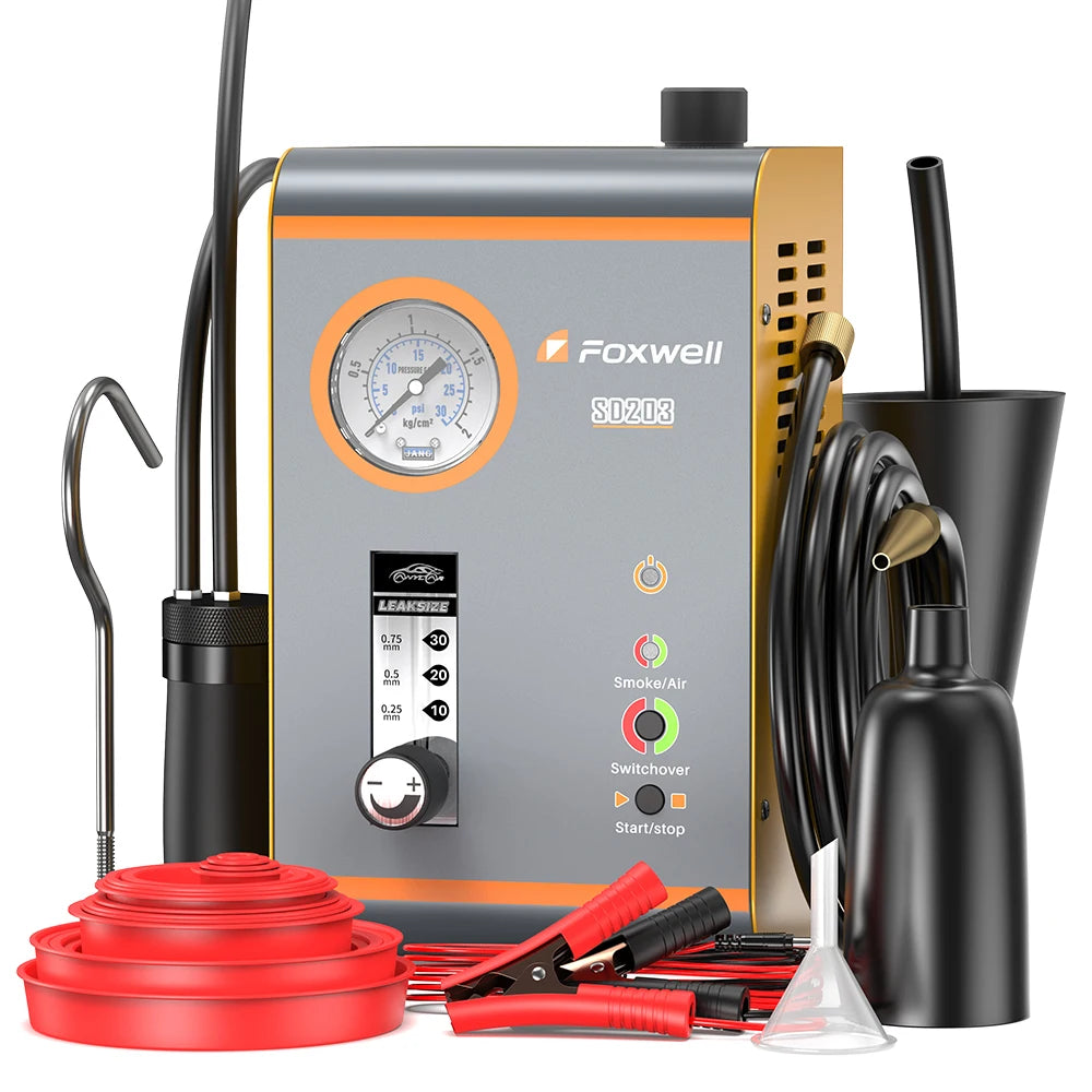Automotive Smoke Machine 12V Built-in Air Pump EVAP Vacuum Leak Detector Car Pipe Leakage Diagnostic Tester 2025 FOXWELL SD203