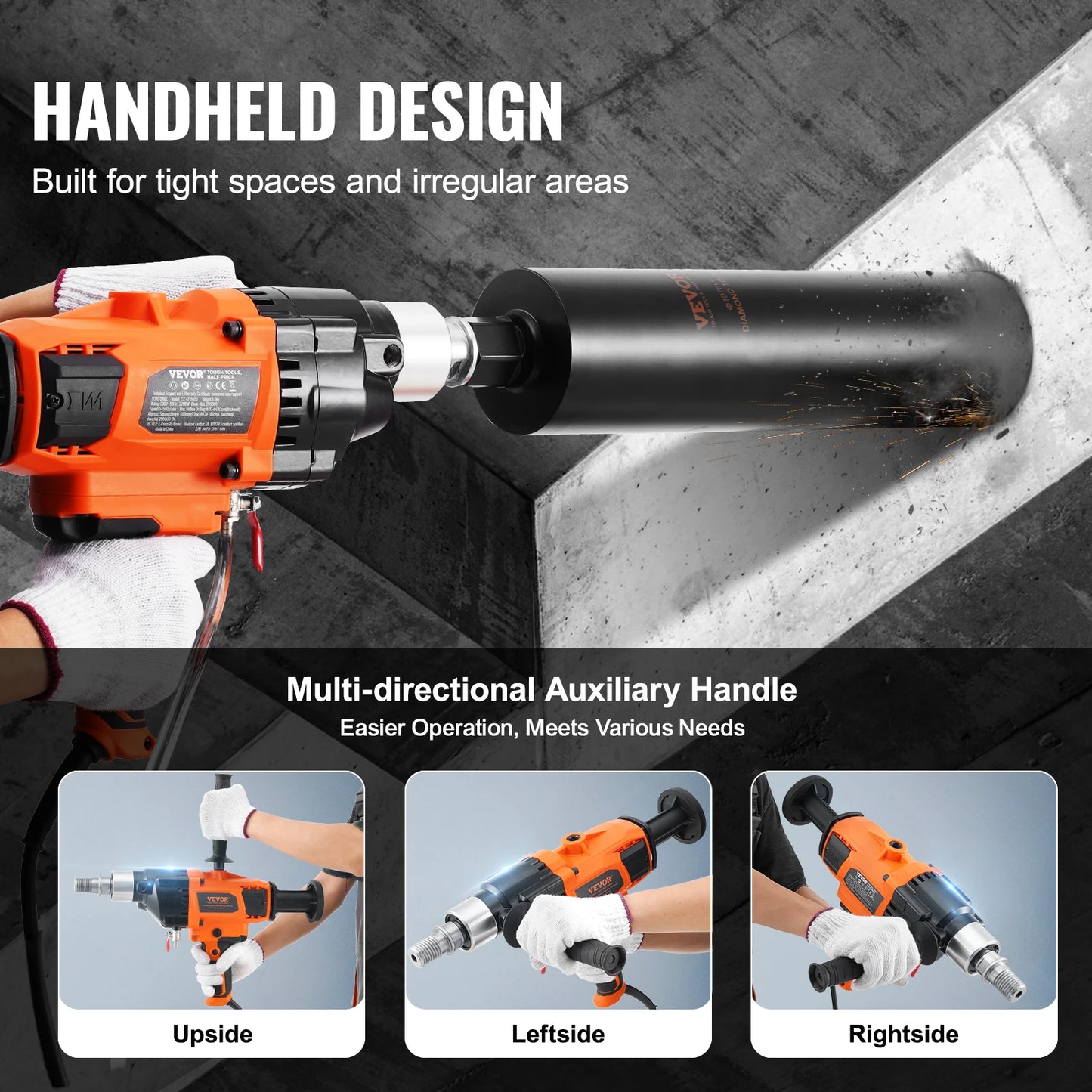 Handheld Diamond Core Drill Machine – Wet & Dry Concrete Drilling 2000W/2600W