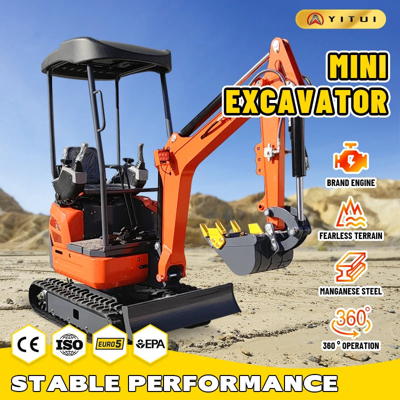 1 Ton Mini Excavator – EPA Euro Engine | Crawler Digger