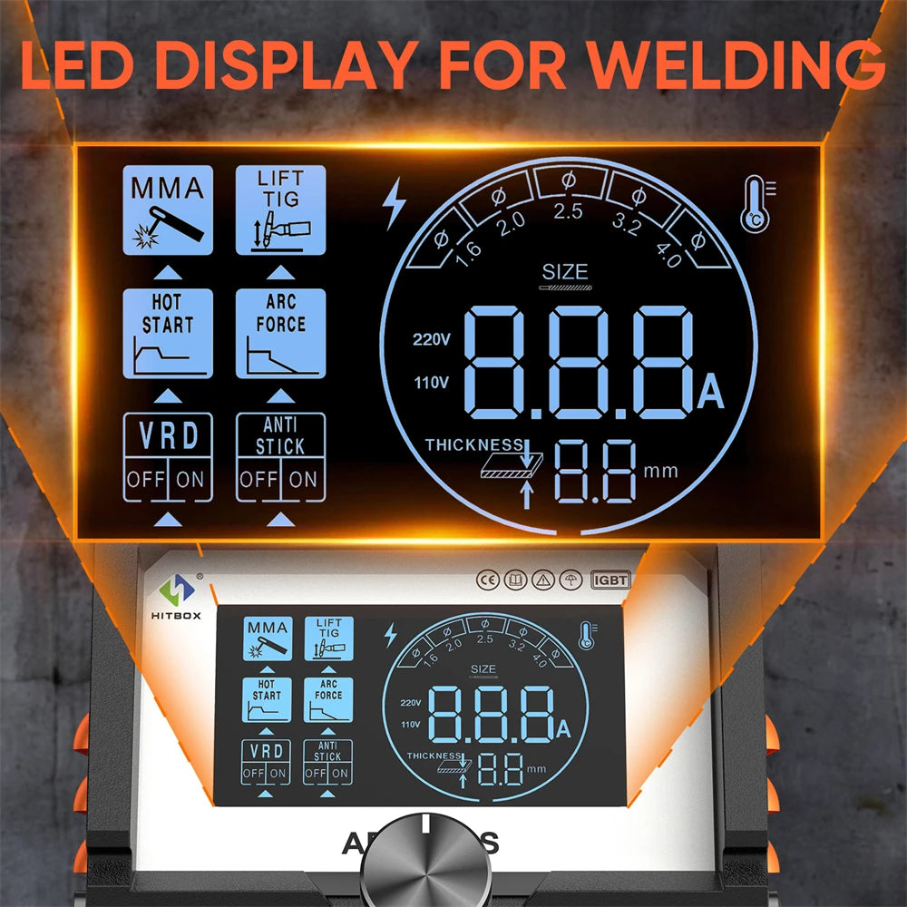 HITBOX ARC200S 2-in-1 Mini Welder | ARC MMA + LIFT TIG 200A 220V