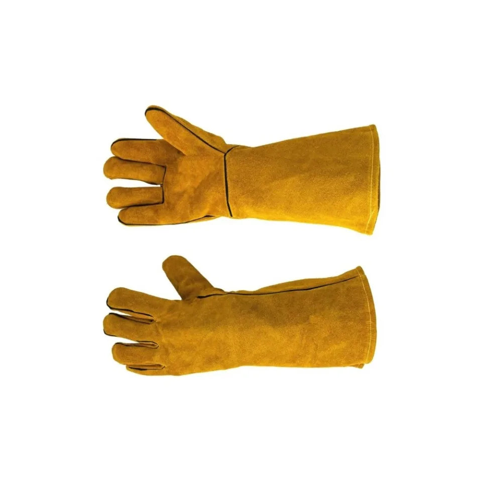 Cowhide Welding Gloves – Flame-Retardant, Heat-Resistant Safety Work Gloves for Metalwork, Soldering, Construction