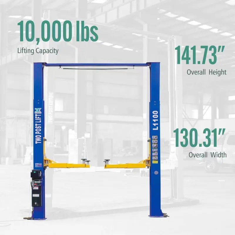 L1100 Auto Lifts 10000lbs Car Lift 220V 2 Post Auto Truck Clear Floor Hoist with 36 Months Part Replacement