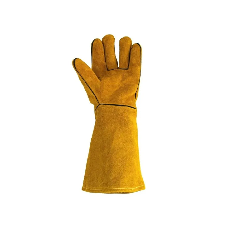 Cowhide Welding Gloves – Flame-Retardant, Heat-Resistant Safety Work Gloves for Metalwork, Soldering, Construction