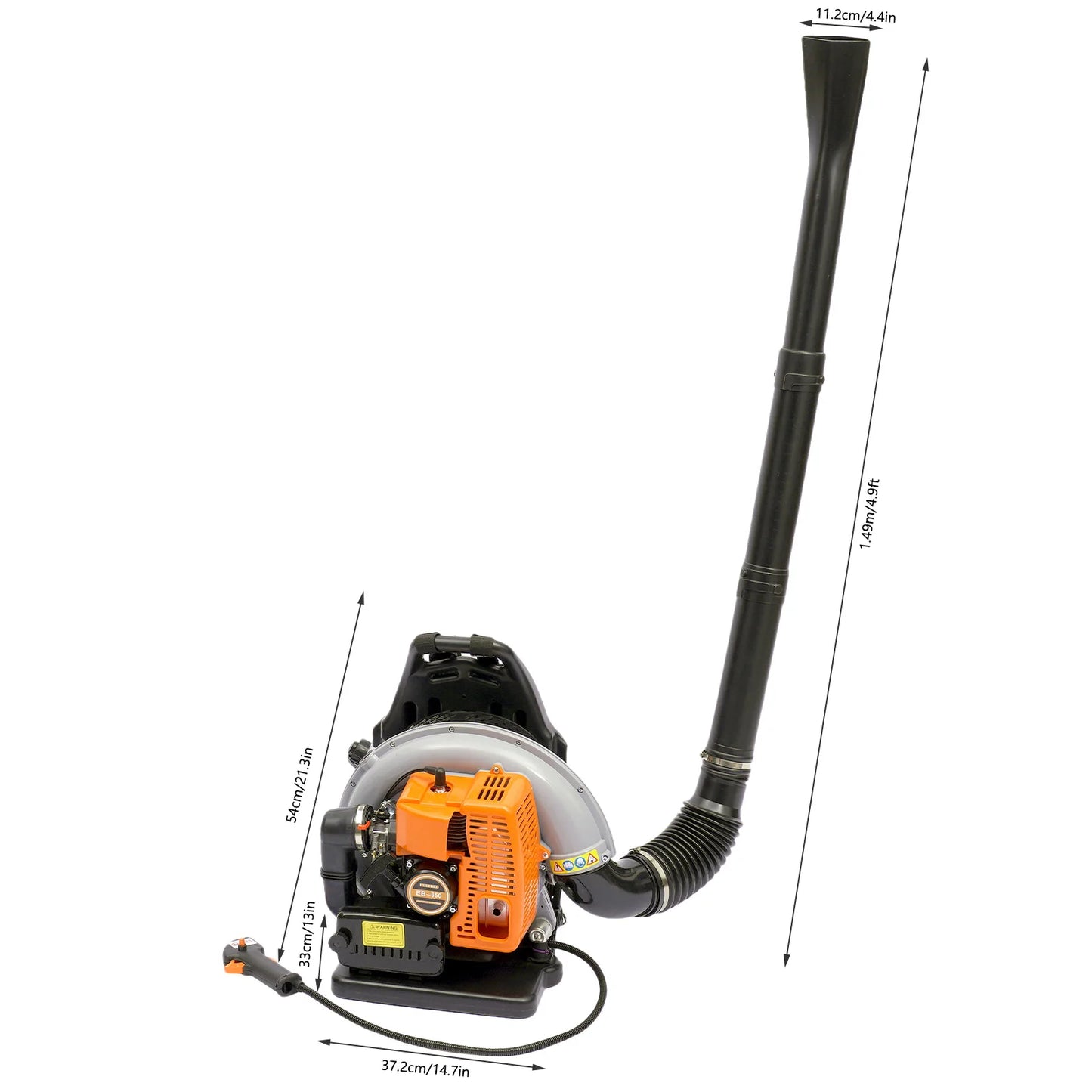 Backpack Leaf Blower 6800r/min Powerful Blowing 63CC 2 Stroke Gas Powered Leaf Blower Portable Air Blower For Street Cleaning