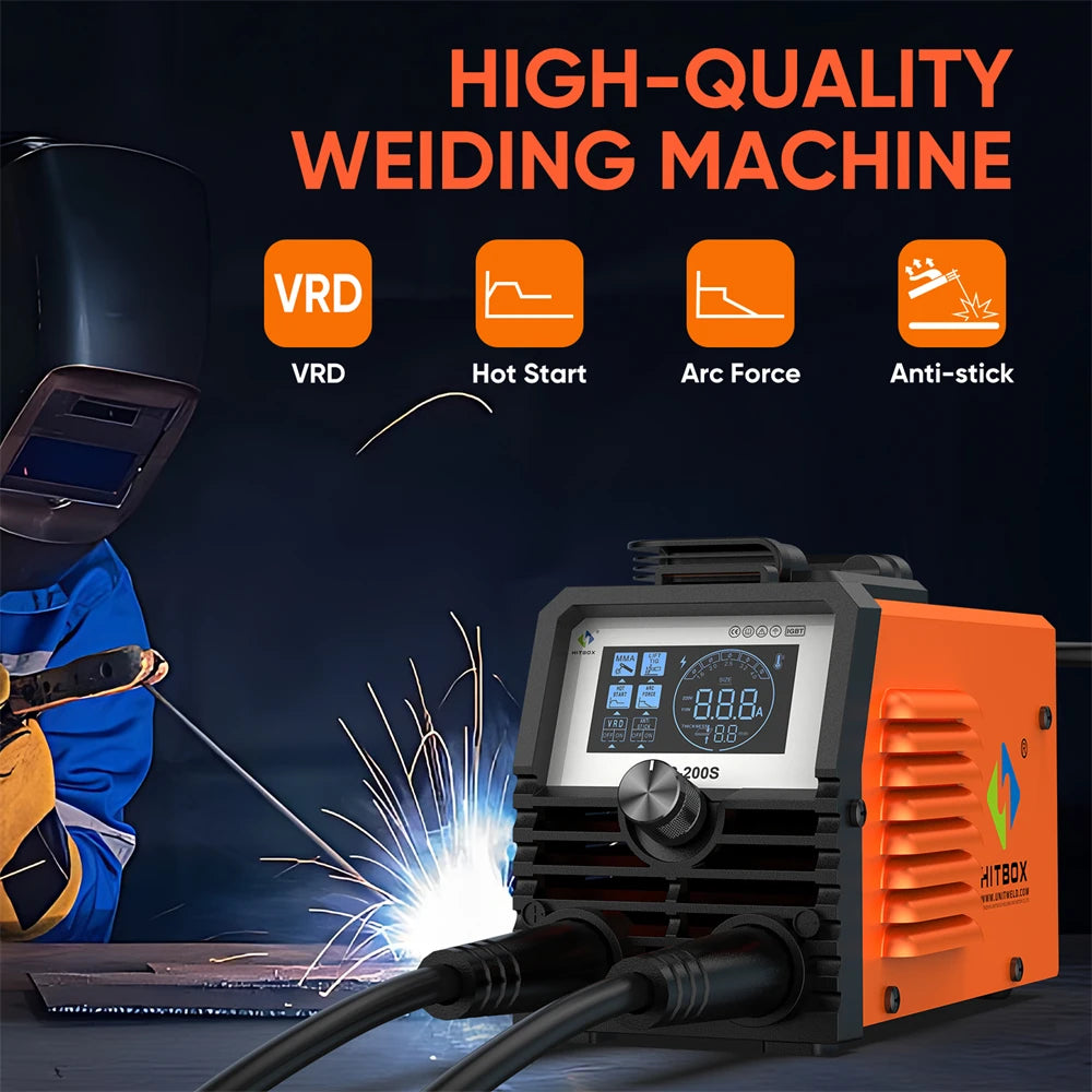 HITBOX ARC200S 2-in-1 Mini Welder | ARC MMA + LIFT TIG 200A 220V