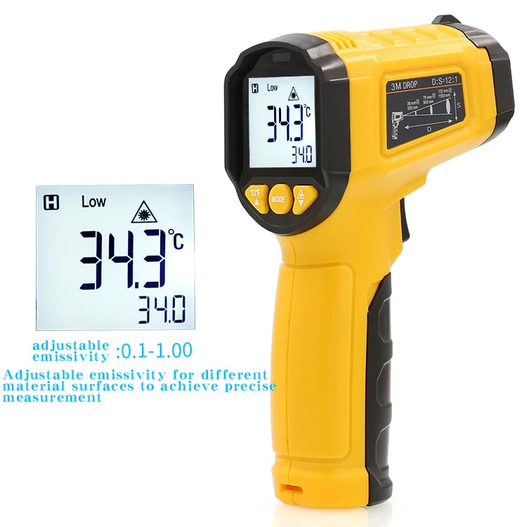TS380 HYTAIS Infrared Non-Contact Thermometer – High-Precision Industrial Handheld Temperature Gauge (Up to 120°C+)