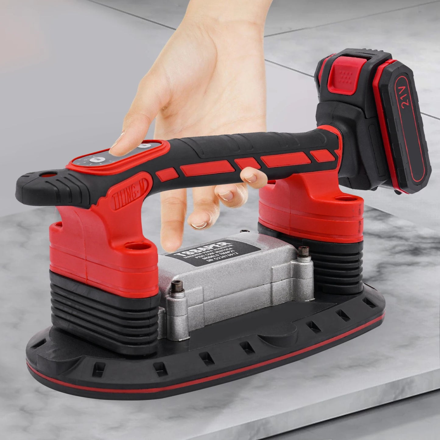 6-Speed Tile Vibration Leveling Tool with Suction Cup – Cordless Tile Laying Machine