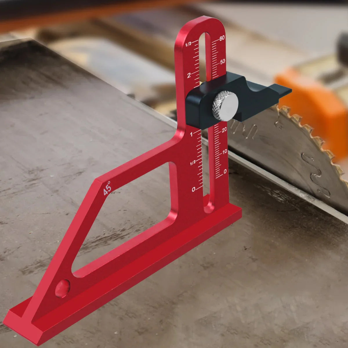Adjustable Aluminum Depth Gauge 0ā60mm ā Metric & Inch Scale for Table Saw Blade & Router Bit Height Setup