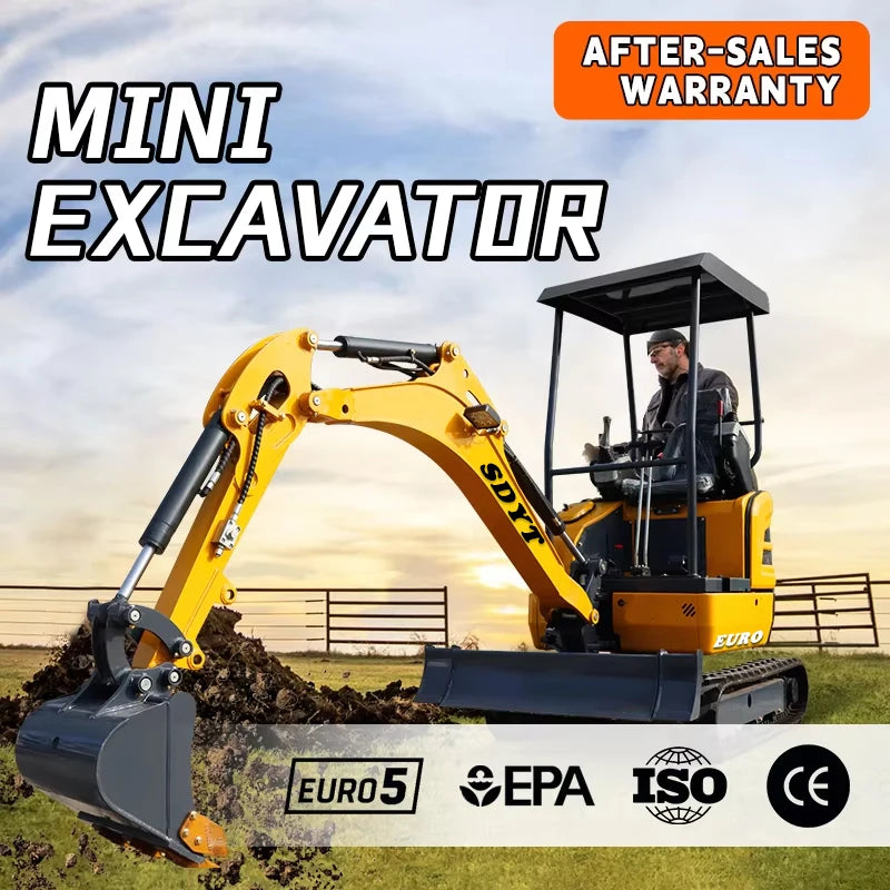 1.2 Ton Mini Excavator with EPA Euro 5 Engine | Small Orchard Digger | Customizable Color & Features | Factory Price