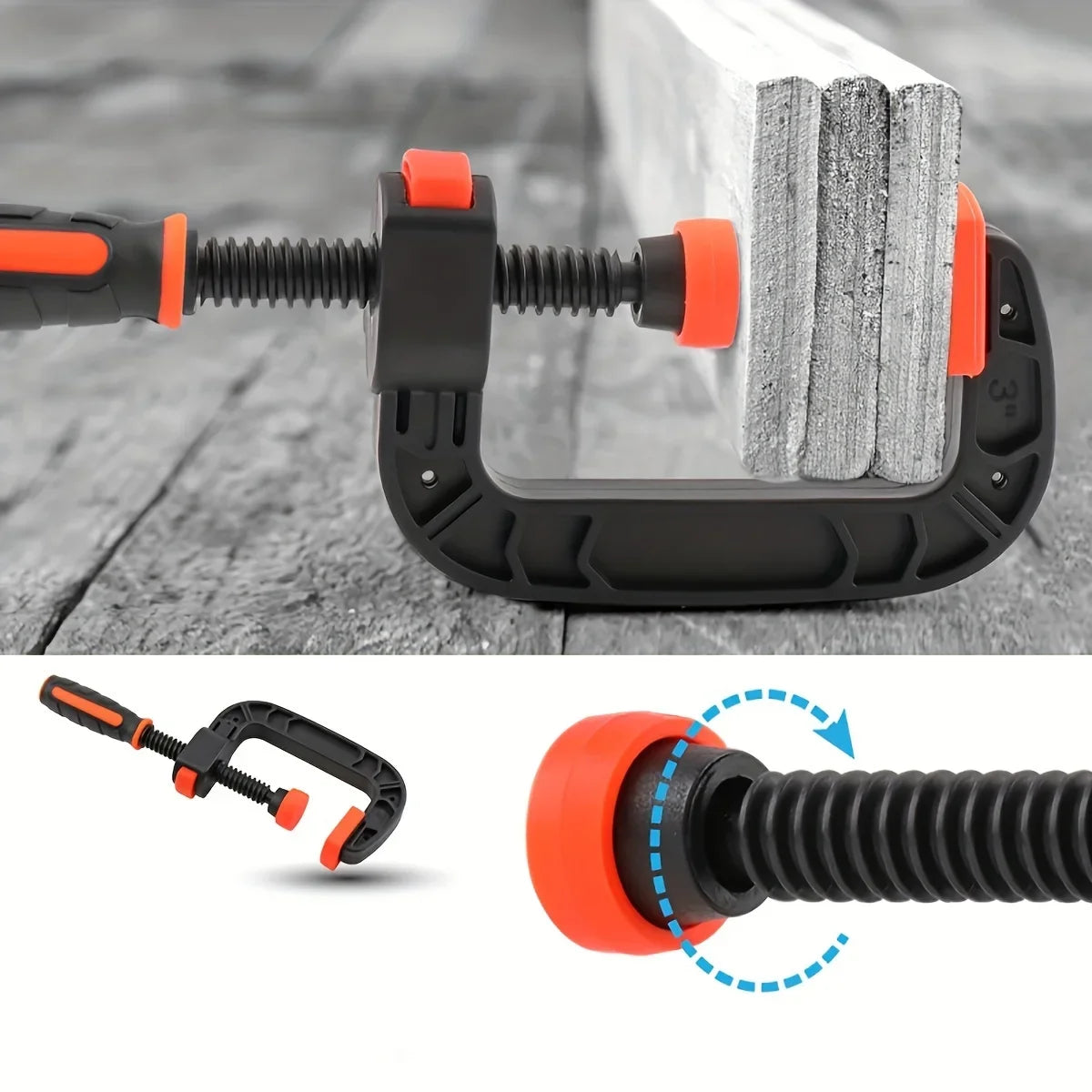 2-Pack 7-Inch Heavy-Duty Spring Clamps ā Strong Grip Nylon Plastic Jaw Clips for Woodworking & DIY Projects