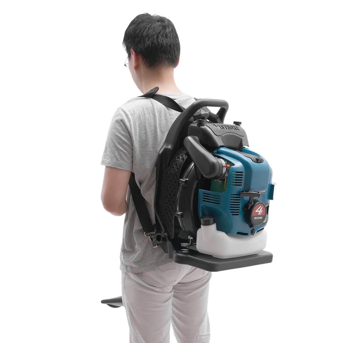 75.6CC 4 Stroke Backpack Leaf Blower 2.6KW Gasoline Powered Engine Lawn Blower Cordless Snow Dust Blowing Cleaning Tool 7000Rpm