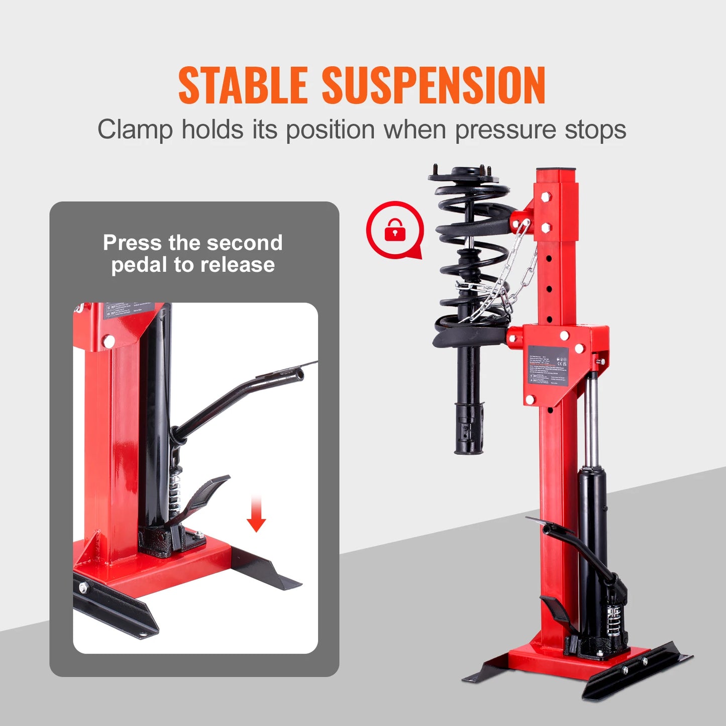 4.5 Ton Hydraulic Strut Spring Compressor β 9920LBS Auto Coil Spring Compressor Tool with Safety Chain & Jack for Cars, SUVs, Pickups