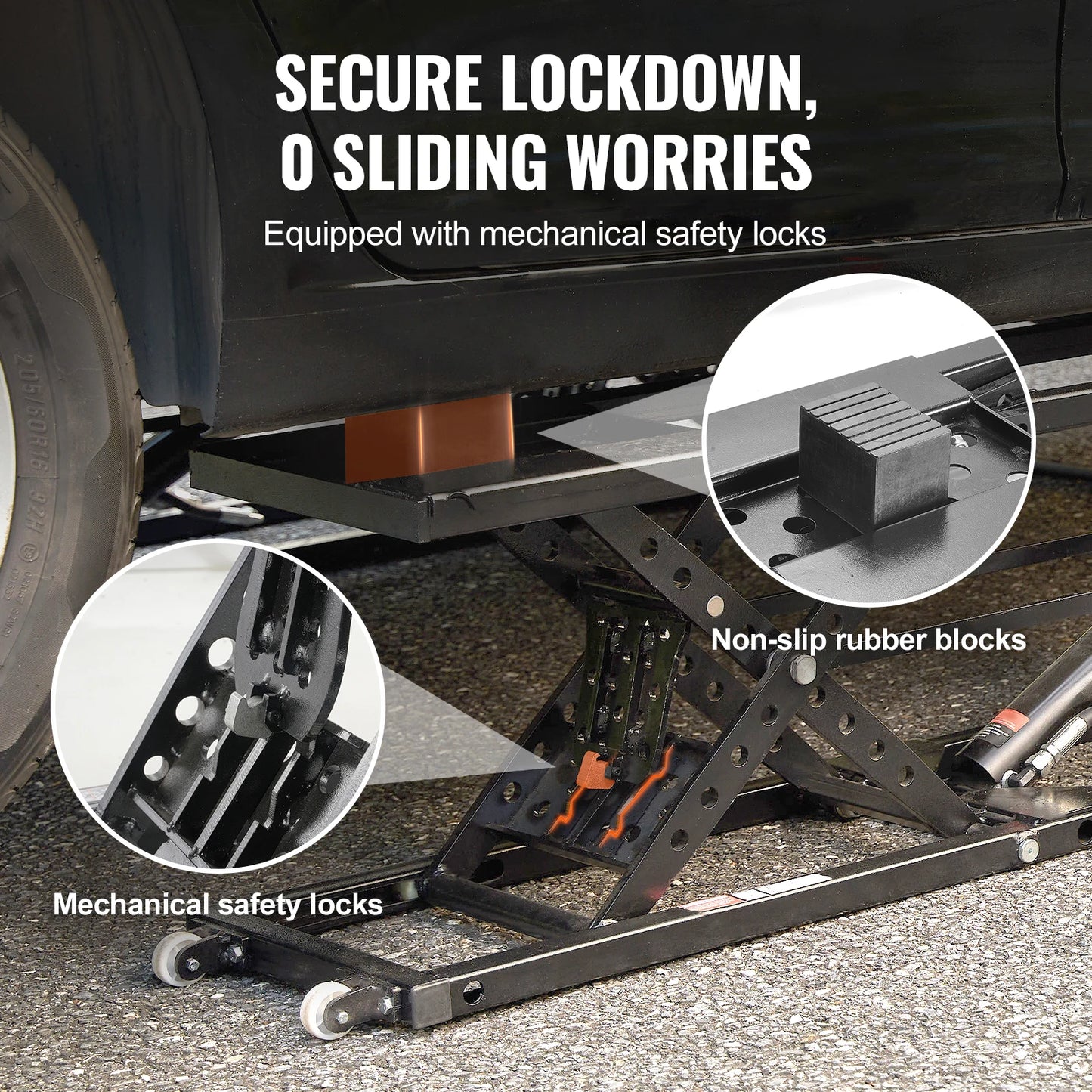 5000lb Portable Car Lift with Extended-Length Plates Carbon Steel Truck Lift with 120V Power Unit for Home Garage Shop