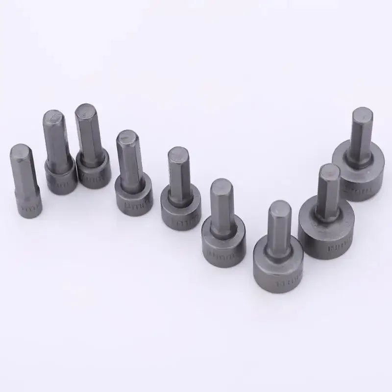9pcs Nut Driver Set 5mm–13mm – Hex Sockets Sleeve Bits for Screwdriver & Power Drill, Stainless Steel Socket Wrench Set