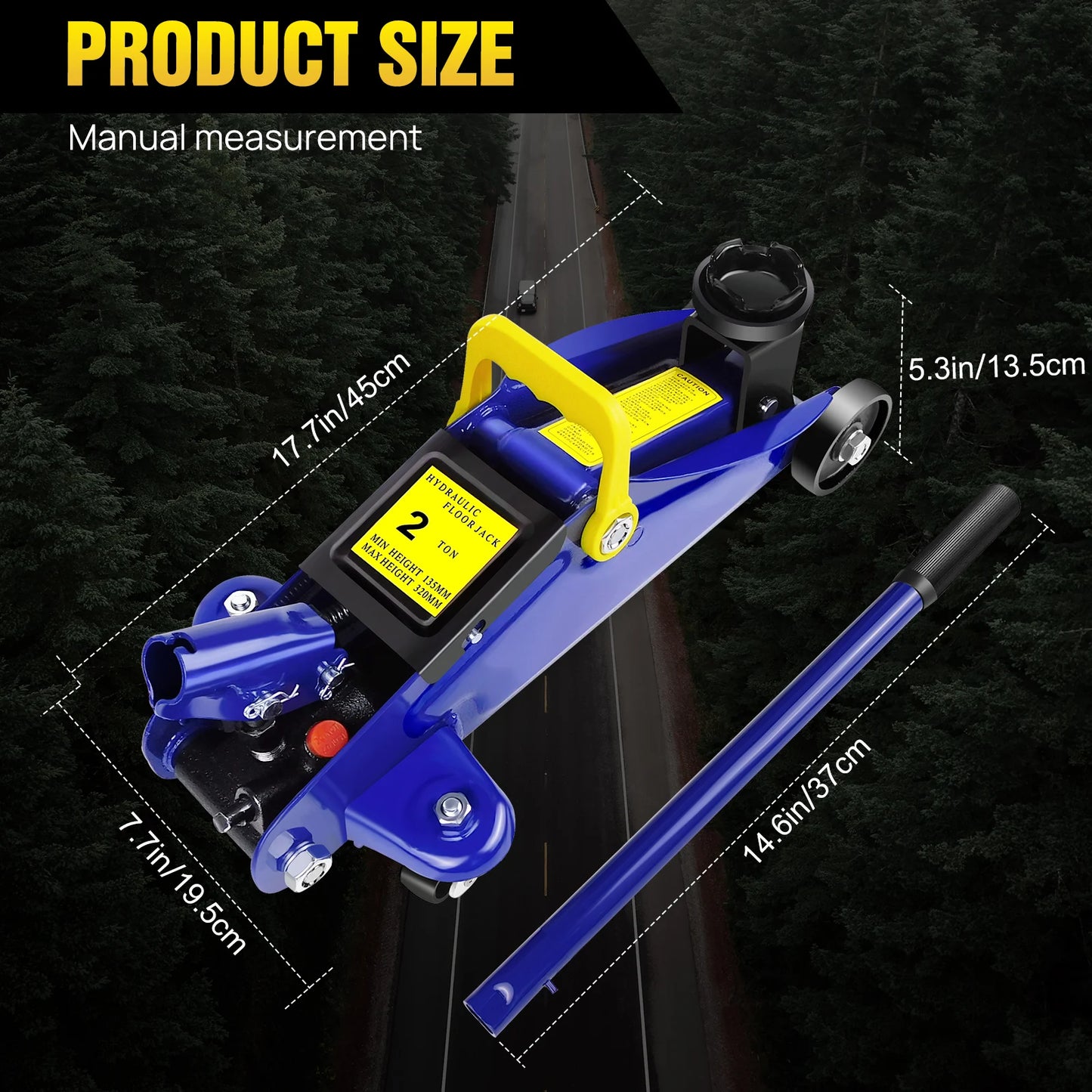 Hydraulic Floor Jack 3 Ton Jack Stand Set – 2 Ton Quick Lift Trolley Jack + Tire Repair Support Kit