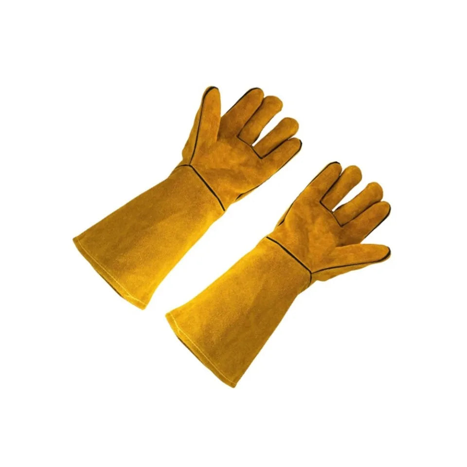 Cowhide Welding Gloves – Flame-Retardant, Heat-Resistant Safety Work Gloves for Metalwork, Soldering, Construction