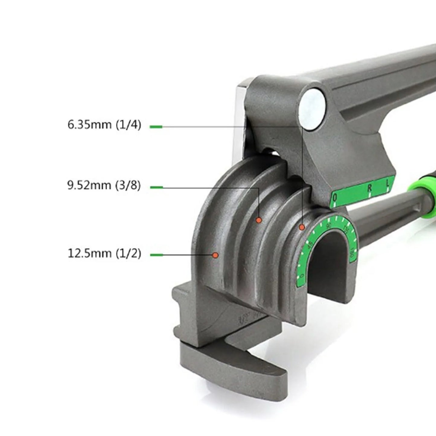 3-in-1 Manual Tubing Bender – 1/4", 3/8", 1/2" for Copper & Aluminum Pipes (0–180°)