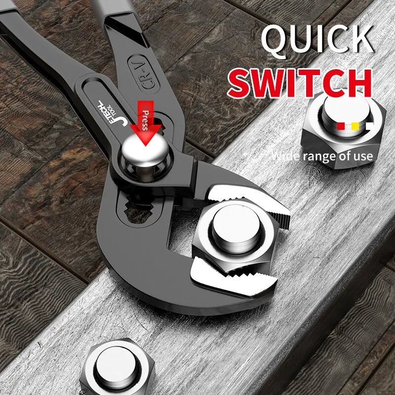 Adjustable Water Pump Pliers – Quick Release Pipe Wrench (8" 10" 12") for Plumbing & DIY