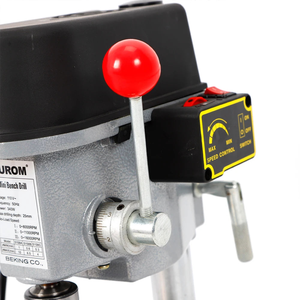Mini Benchtop Drill Press 340W – High-Speed 3-Speed Desktop Drilling Machine (1–10mm Chuck)