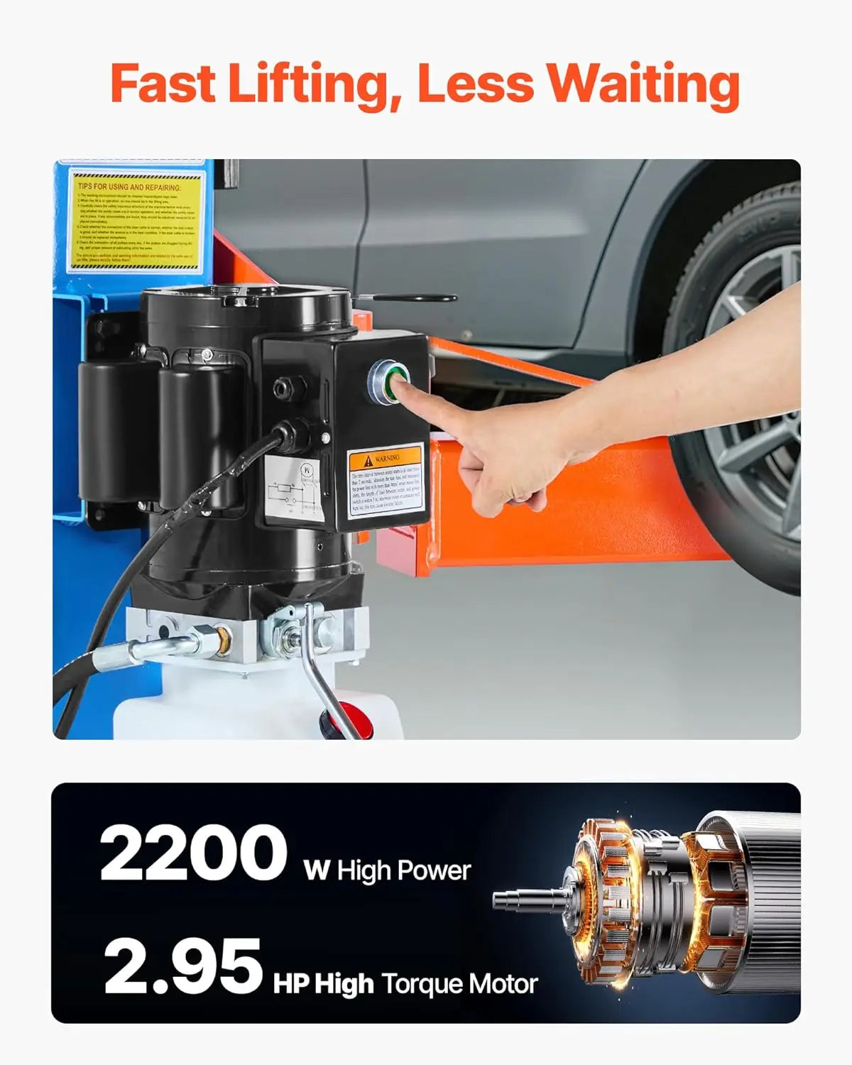 2 Post Lift, 12000 lbs Capacity, 220V 2.95 HP Powerful Motor, Two Post Car Lift Auto Hoist for Sedan SUV Pickup, Autom